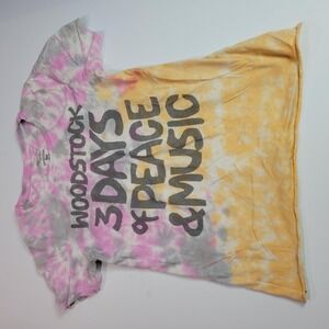 Woodstock Shirt Womens Medium Tie Dye 3 Days Of Peace & Music Recycled Karma